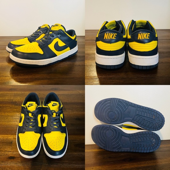 Nike Dunk Low Michigan - Size 11 Blue Yellow Golden State Wolverines Air - Picture 3 of 4